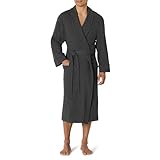 Amazon Essentials Herren Leichter Waffel-Bademantel (Erhältlich In Den Größen Schwer Und Groß), Dunkelgrau Meliert, M-L