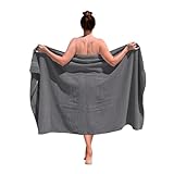 altego Badehandtuch groß 100 x 180 cm Premium Qualität 100% Baumwolle - Badetuch groß - Saunatuch (Grau)