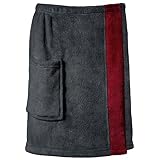 CelinaTex Happyfun Kilt kurz L/XL 56 x 163 cm anthrazit Bordeaux Mikro-Flanell Saunakilt Mikrofaser Saunasarong
